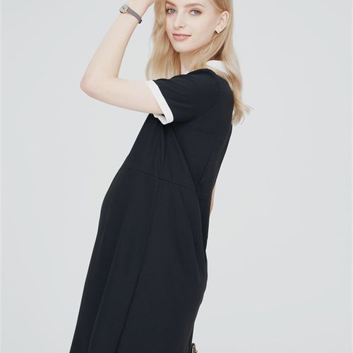 商务孕妇职业装时尚夏季面试连衣裙孕妇装夏装2024新款雪纺连衣裙 - 图0