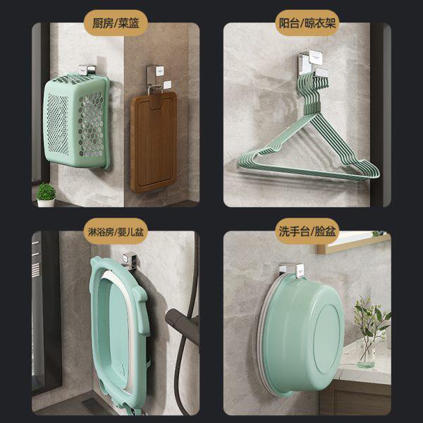 Stainless steel piercing rack shelf storage makeup 4 bathroom artifact room 30 washbasin hook face