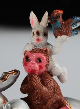 藏式和睦四瑞树脂汽车摆件车载转金桶筒高档品车内饰品