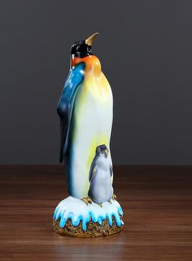 黄铜企鹅父子亲子摆件家居礼品办公室办公桌书桌可爱商务礼品摆设