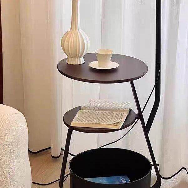 中古风客厅落地灯沙发旁边几高级感床头置物架一体卧室氛围装饰灯,淘宝优惠券,粉丝福利购,淘宝优惠卷