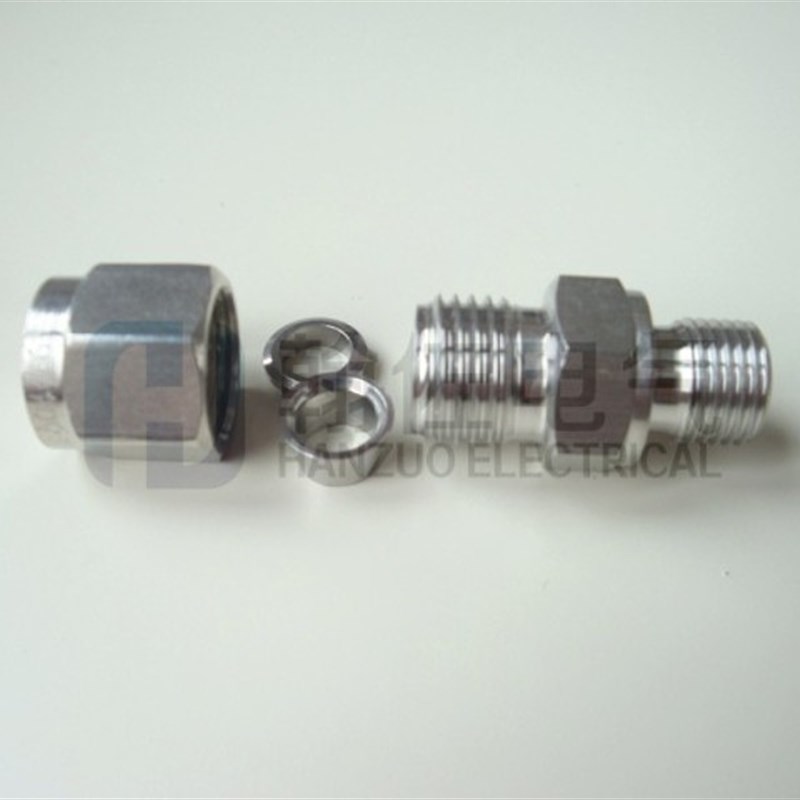 不锈钢304直通终端 M10x1气体流体卡套接头 仪表细牙外螺纹连接 - 图1