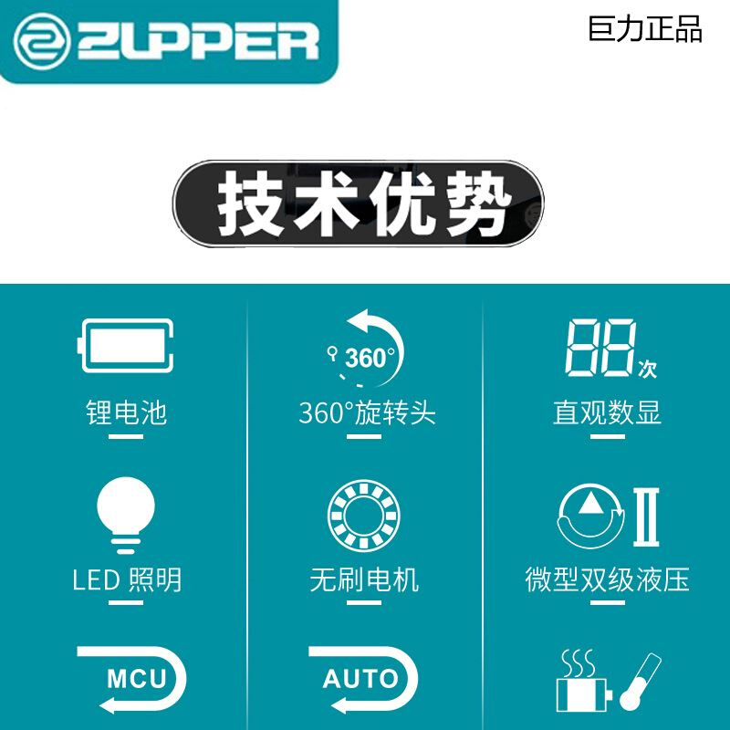 ZUPPER巨力电动液压钳强力EB-300充电式压线钳400铜铝无刷电机-图0