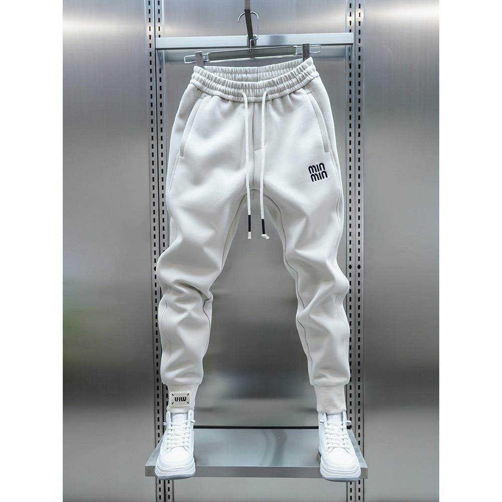 刺绣运动卫裤男士2025新款春秋冬季加绒束脚哈伦男裤休闲裤子男款,淘宝优惠券,粉丝福利购,淘宝优惠卷