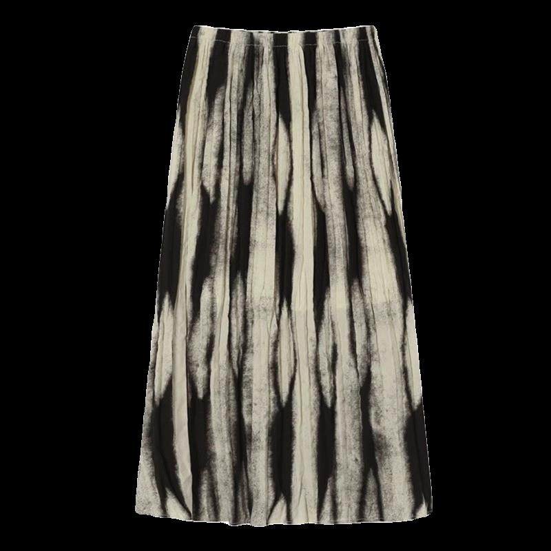 法国Rixo Rane 巨舒适⭐法式不规则印花三宅压褶微A百褶半身裙女,淘宝优惠券,粉丝福利购,淘宝优惠卷