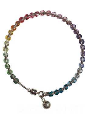 高档渐太阳原创 14K包金奥利地水晶变糖果色彩925纯银超闪手镯女i