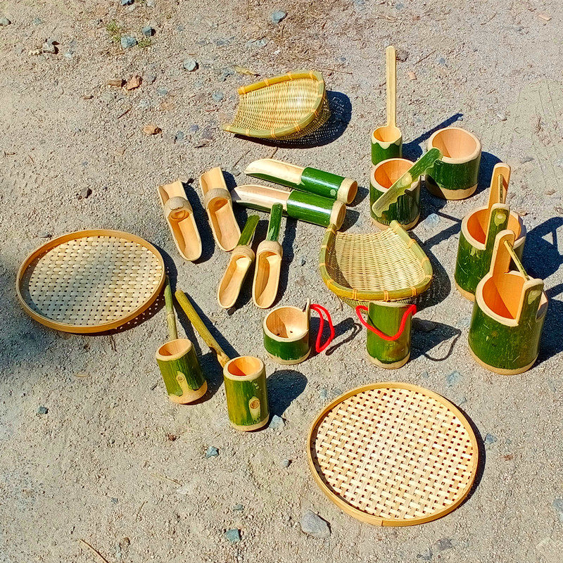 幼儿园沙水区玩沙池玩具竹子戏水玩水工具套装玩沙子沙具漏斗沙铲,淘宝优惠券,粉丝福利购,淘宝优惠卷