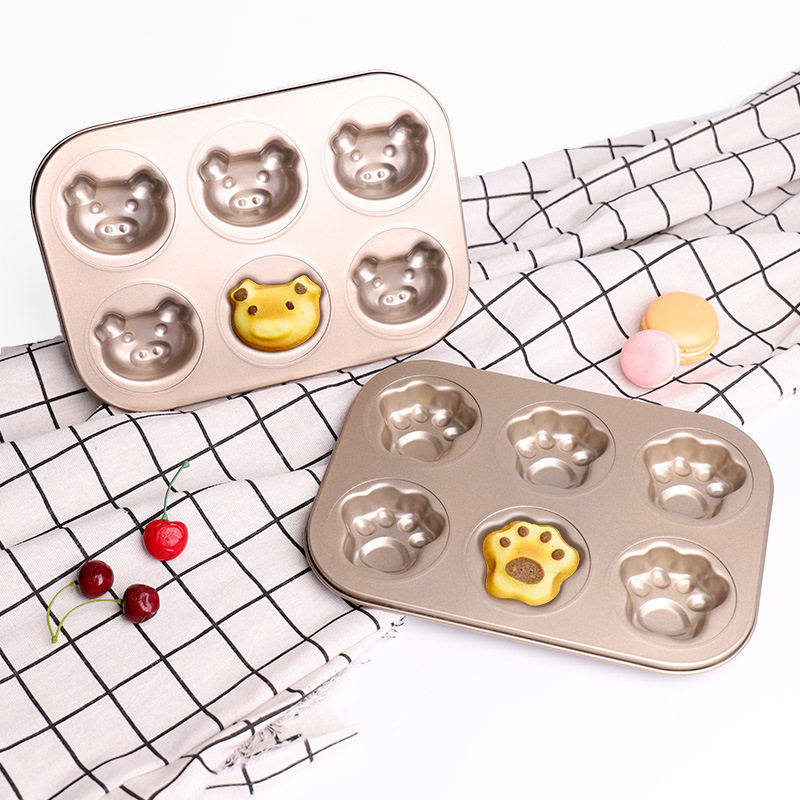 6连蛋糕模具甜甜圈猫爪卡通12连小号不沾六杯小鱼烤箱用烘焙工具,淘宝优惠券,粉丝福利购,淘宝优惠卷