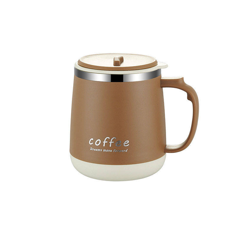 304双层不锈钢马克杯 公室防摔带盖水杯简约女家用牛奶咖啡杯,淘宝优惠券,粉丝福利购,淘宝优惠卷