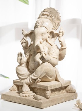 泰式风格树脂工艺品象鼻神摆件家居客G厅玄关电视柜酒柜装饰品摆