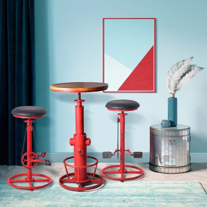 Factory direct sales creative design American retro creative bicycle shape bar chair commercial liftable iron bar chair
