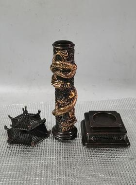 铜手工六合塔盘龙熏炉浮雕加高新款宝塔立式线香炉