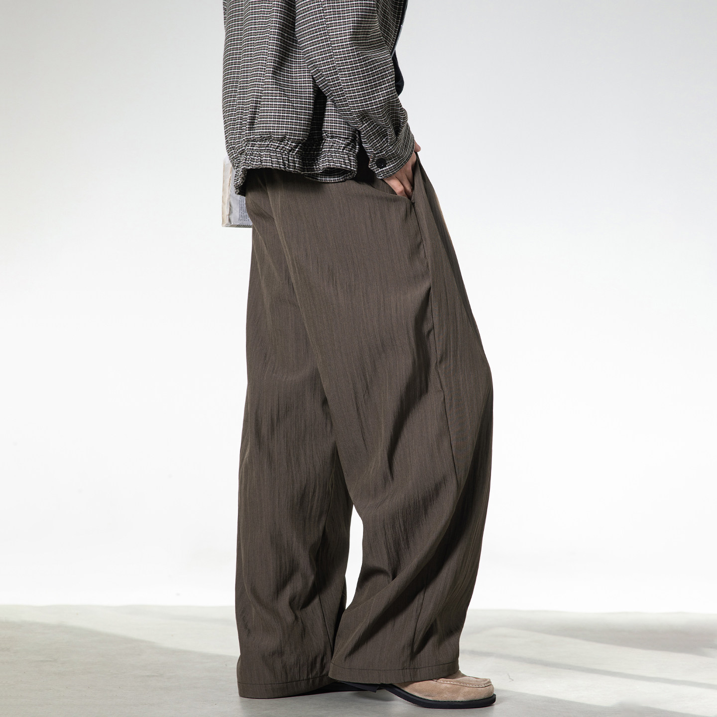 STA阔腿裤亚麻纹男士宽松垂感长裤百搭男装西裤小众高级2026新款,淘宝优惠券,粉丝福利购,淘宝优惠卷