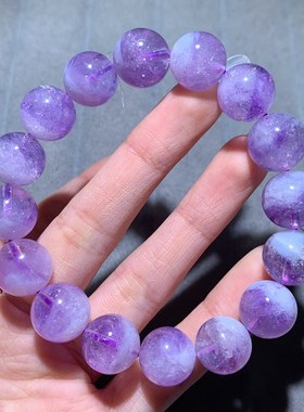 天然碎冰奶盖紫玉晶手链紫水晶梦幻甜美手串饰品送礼物一物一图女