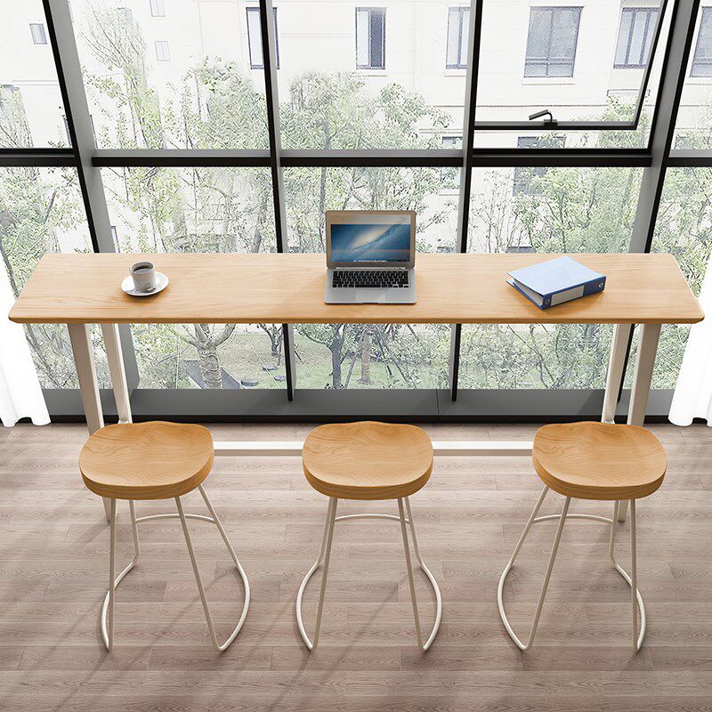 实木吧台桌原木色高脚桌椅长条窄桌阳台简约现代家用靠墙桌椅组合,淘宝优惠券,粉丝福利购,淘宝优惠卷