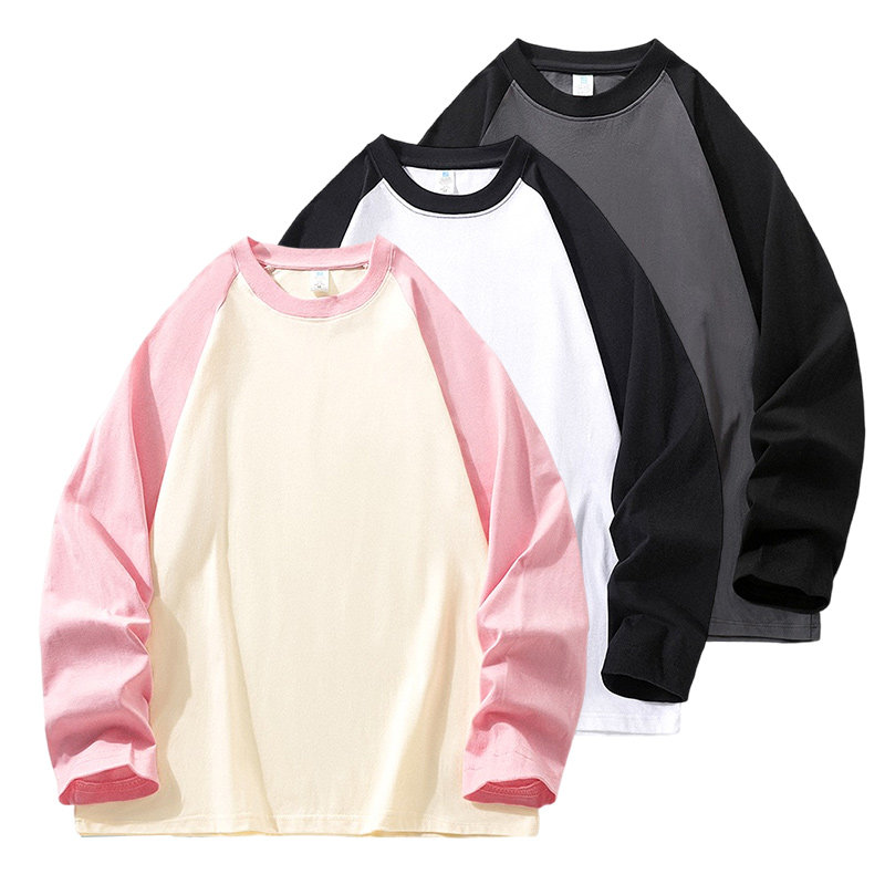 NASA联名美式重磅纯棉插肩长袖T恤男女款2026年春秋季简约拼接衫,淘宝优惠券,粉丝福利购,淘宝优惠卷