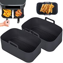 2pcs Air Fryer Silicone Tray Rectangle Oven Baking Tray Bask