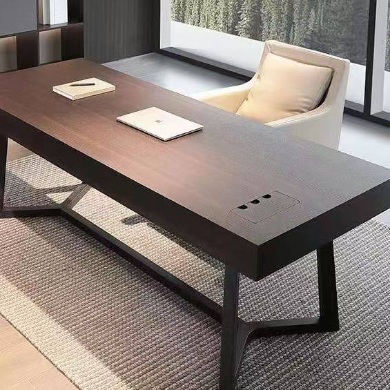 意式极简书房书桌家用轻奢现代简约设计师电脑桌烟熏实木办公桌子,淘宝优惠券,粉丝福利购,淘宝优惠卷