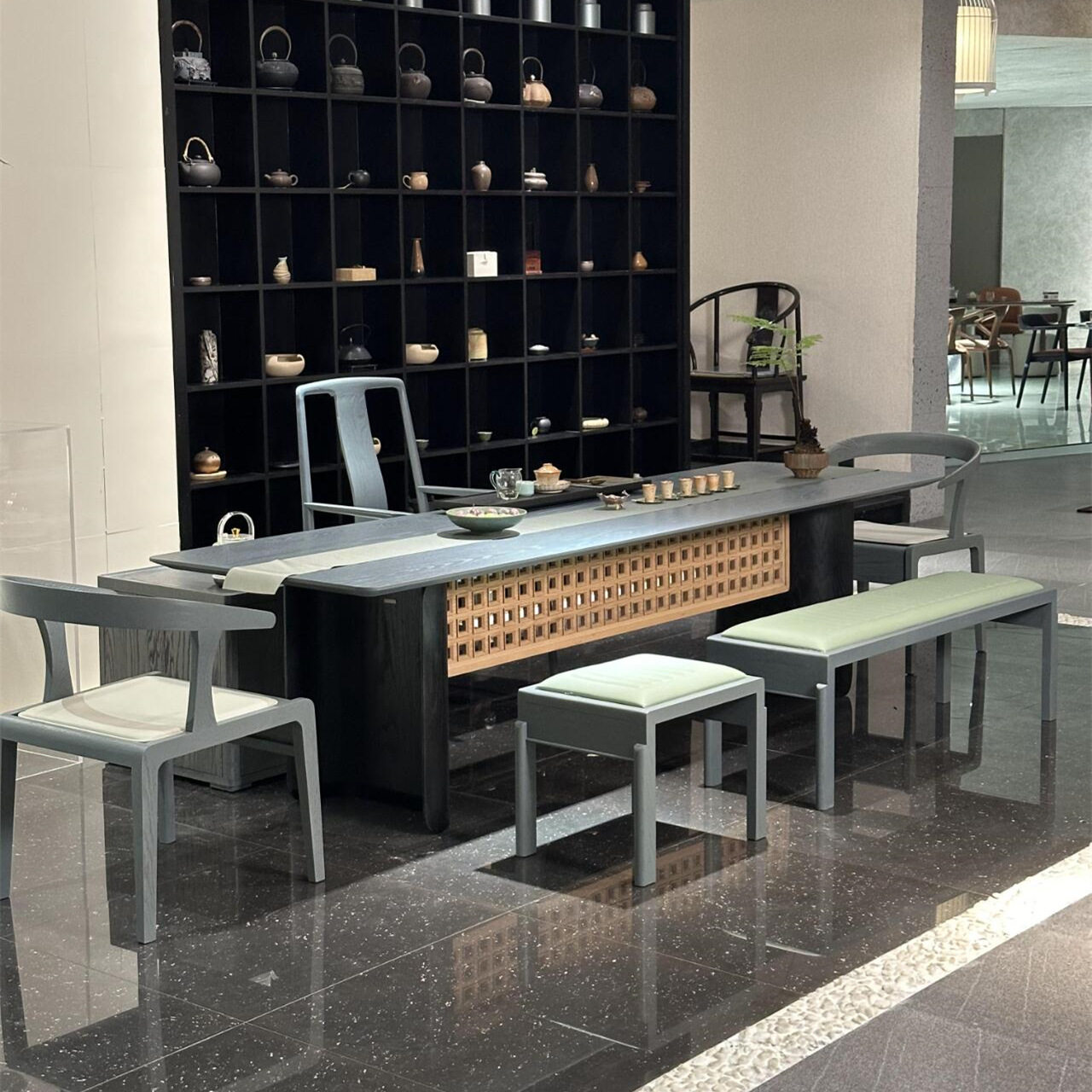 新中式茶桌椅组合现代简约实木艺术茶台民宿家用酒店办公室售楼处,淘宝优惠券,粉丝福利购,淘宝优惠卷