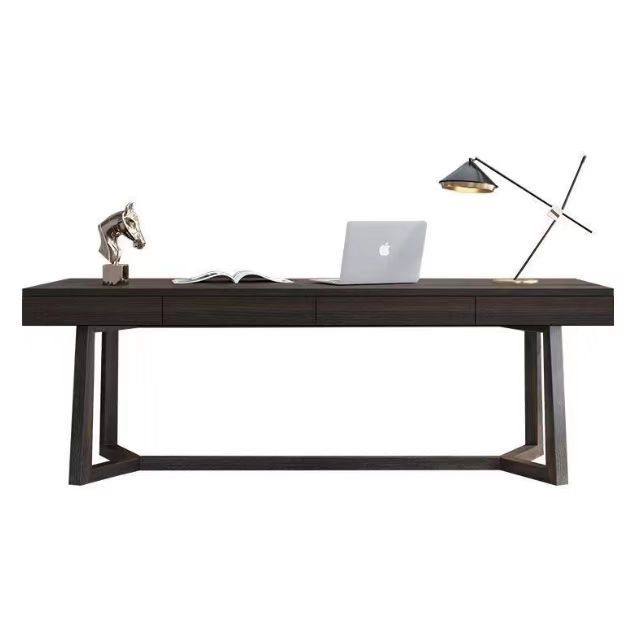 意式极简书房书桌家用轻奢现代简约设计师电脑桌烟熏实木办公桌子,淘宝优惠券,粉丝福利购,淘宝优惠卷