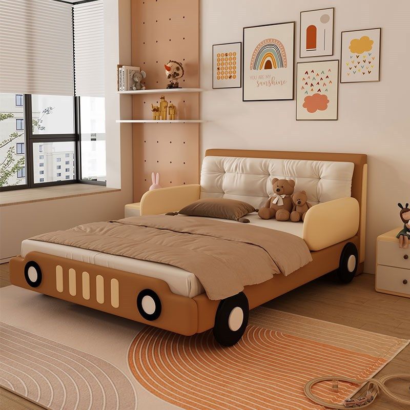 TYQ63汽车床实木儿童床男孩带护栏床卧室小学生1.5M悬浮简约男生,淘宝优惠券,粉丝福利购,淘宝优惠卷