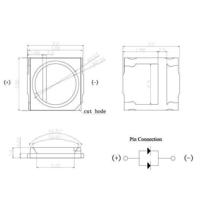粉紫工厂直销3030led灯珠贴片式3030自然白 1W 18V 高亮LED二极管 - 图1