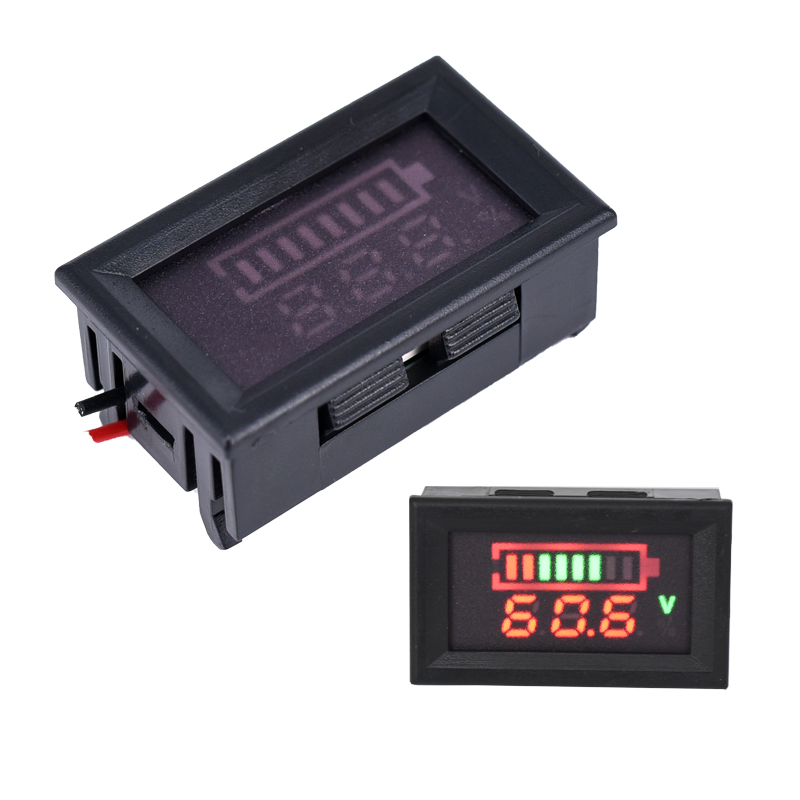 铅酸电瓶蓄电池锂电  电动车电量显示 12V24V48V双显数字电压表头 - 图0