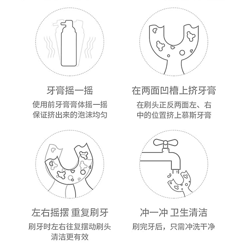 婴幼儿童牙刷u型2到3-6一12岁以上小孩宝宝u形硅胶软毛刷牙神器