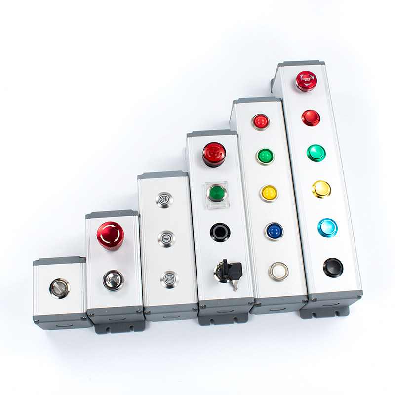 铝合金金属按钮盒 12/16/19/22mm防水123456孔控制急停开关盒定制,淘宝优惠券,粉丝福利购,淘宝优惠卷
