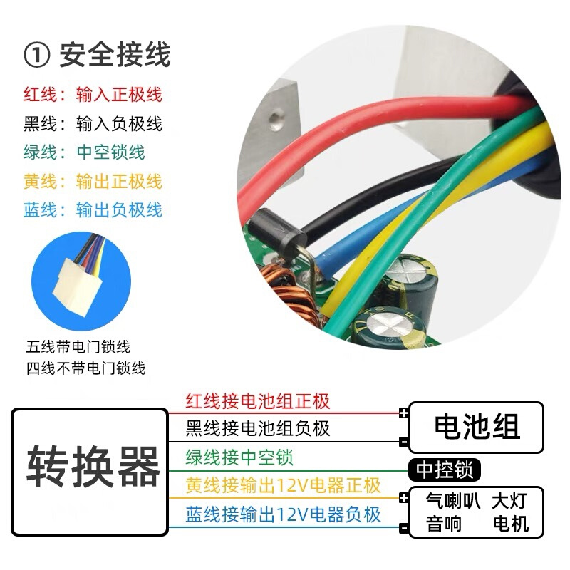 大功率直流电压三轮四轮电动车转换器通用48V60V72V120V转12V30A - 图3