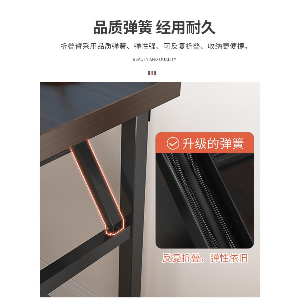 可折叠电脑桌台式书桌家用办公桌卧室小桌子简易学习写字桌长方形 - 图3