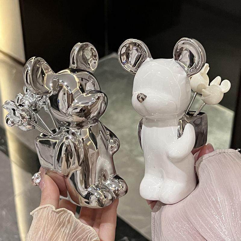 高颜值轻奢水果叉子家用可爱不锈钢水果叉套装甜品叉水果签收纳罐,淘宝优惠券,粉丝福利购,淘宝优惠卷