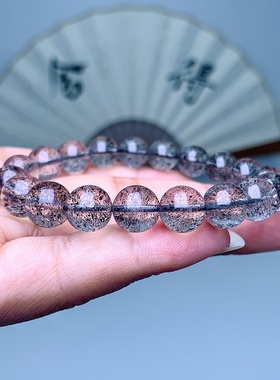 2025新款黑草莓云母闪超七水晶手链厂家直销黑闪魅力自然手饰