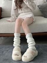 Romansa Autumn Winter Warm Harp Knit Heaps Stocking Socks Socks Day jk Teenage Calf Socks and Shot Girls Anti-chilling 100 lap