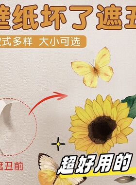 万能装饰贴纸空调打孔口墙纸壁纸钉子眼破洞补丁遮丑贴