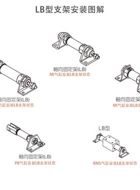 原装亚德客气缸LB安装支架MA MI MF PB MAL8 10 16 20 25 40脚架
