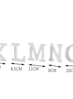 木质diy11cm工艺品 英文字母摆件 白色木质家居婚庆装饰拍摄道具