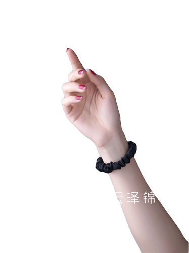 云泽锦星夜黑真丝大肠发圈高级定制小众女发绳发箍章小蕙无痕发饰 - 图3