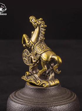黄铜抬腿踩钱马到功成摆件生肖招财马像摆设装饰铜工艺个性礼品