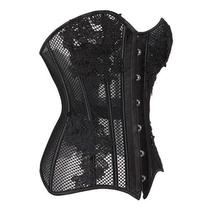 Corset black printed mesh sexy shapewear palace