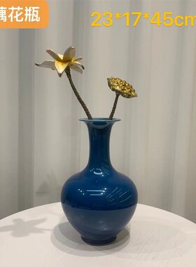 【花瓶摆件】陶瓷花瓶合金珐琅彩工艺玄关酒柜电视柜W软装饰品创
