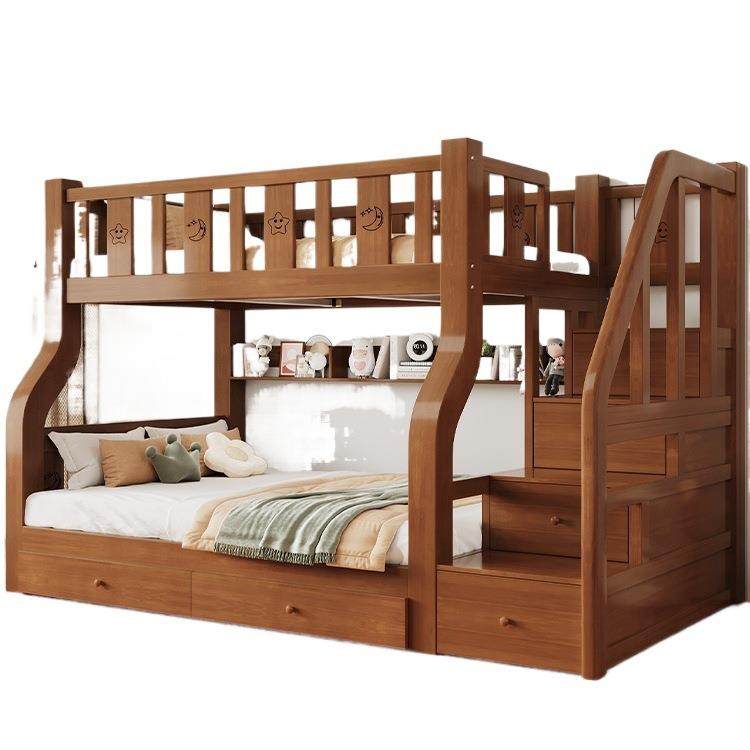 上下铺双层床两层上下床高低床实木子母床交错式小户型木床儿童床,淘宝优惠券,粉丝福利购,淘宝优惠卷
