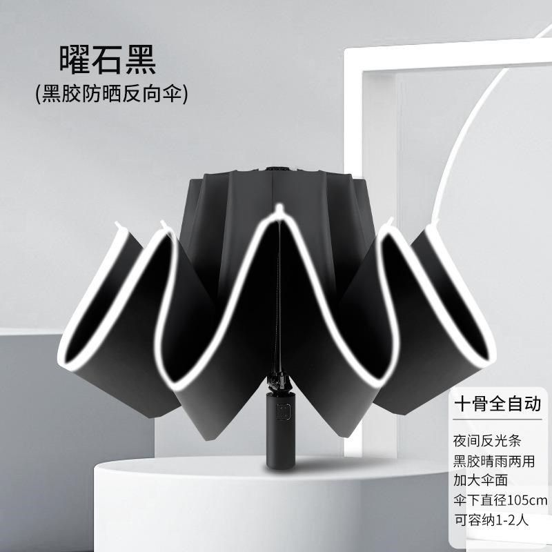 骨强抗风全自动反向伞晴雨两用反光条雨伞三折商务礼品广告伞,淘宝优惠券,粉丝福利购,淘宝优惠卷