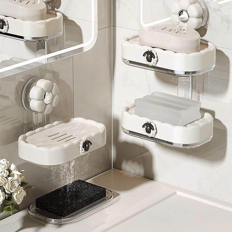 新款吸盘肥皂盒家用高颜值壁挂式高档双层香皂盒沥水卫生间时惠侠,淘宝优惠券,粉丝福利购,淘宝优惠卷