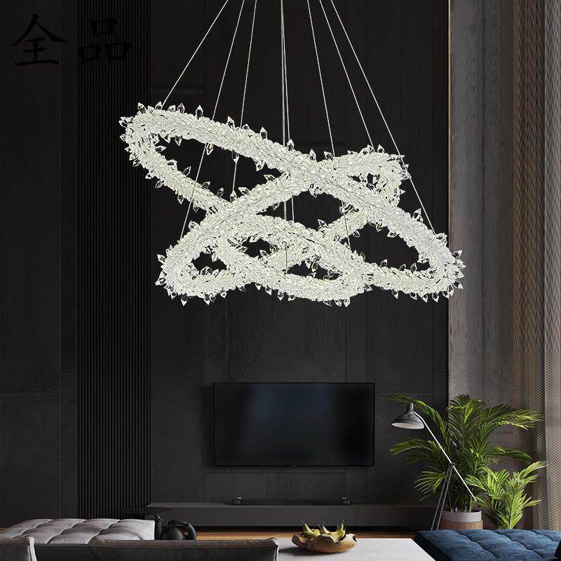 后现代轻奢水晶吊灯客厅圆环形北欧餐厅卧室网红圈圈现代简约灯具,淘宝优惠券,粉丝福利购,淘宝优惠卷