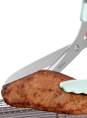 厨房加长烧烤剪肉剪鸡排牛排剪刀日本家用不锈钢强力食物烤肉剪子