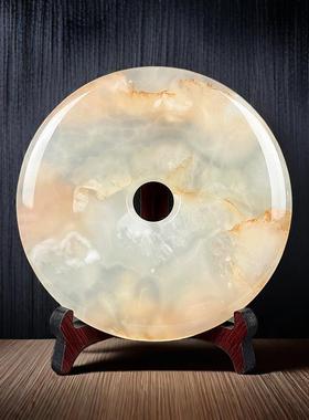 天石平安扣摆件阿OYL玉富汗玉客厅酒柜装然博饰品办公室古架摆件