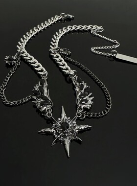暗黑项链男款高级感choker翅膀小众亚文化颈链女原创设计感锁骨链
