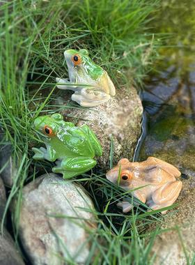 仿真青蛙摆件树脂工艺品花园庭院装饰品户外园林景观造景小动物
