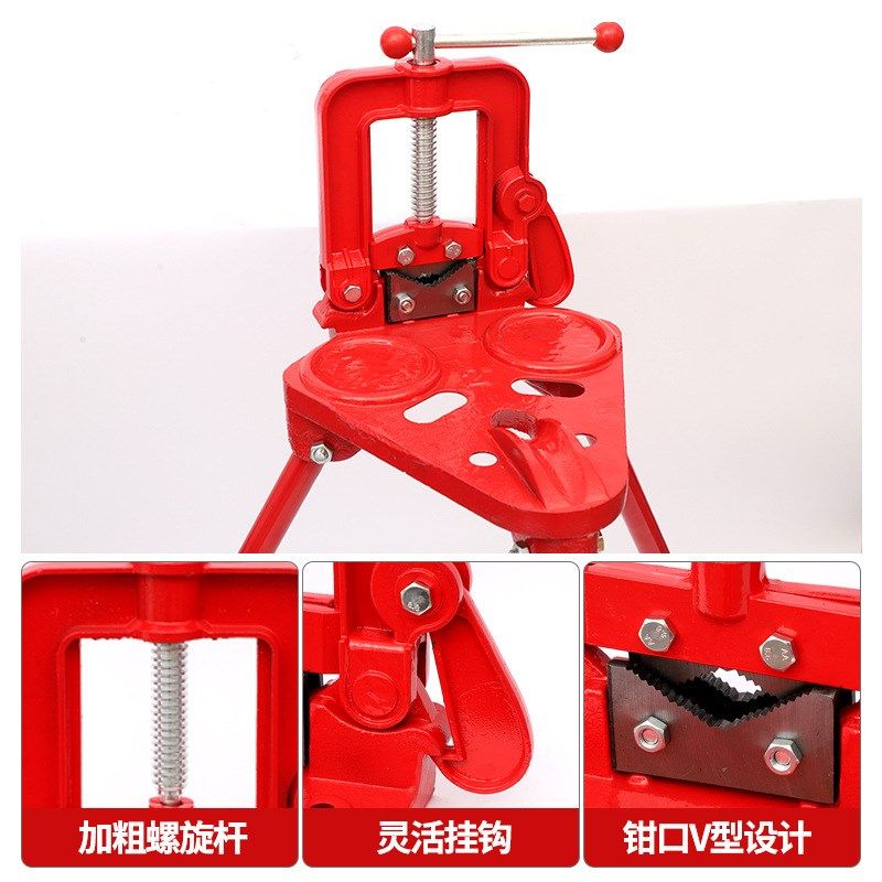 龙门钳重型管子压力钳三角架台虎钳管子夹具台钳工作台镀锌管专用,淘宝优惠券,粉丝福利购,淘宝优惠卷